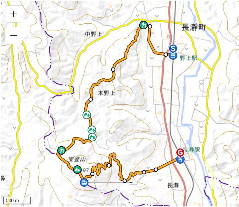 宝登山の登山コース（長瀞アルプス）