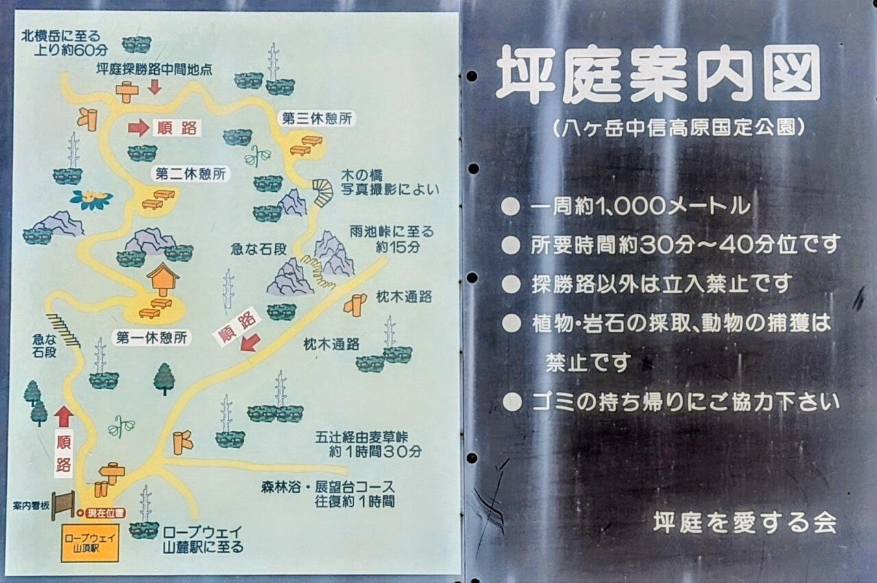 北横岳(坪庭案内図)
