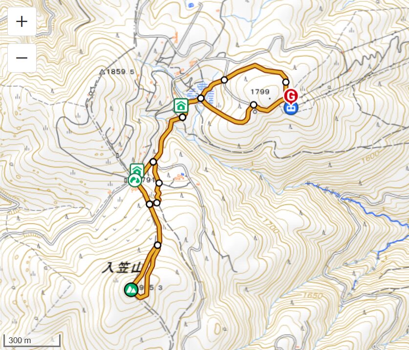 入笠山の登山コース(ゴンドラ山頂駅~入笠山往復コース)